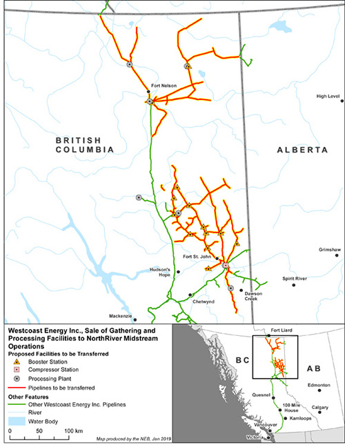 Sale of Gathering and Processing Facilities to NorthRiver Midstream Operations – Proposed Facilities to be Transferred Map