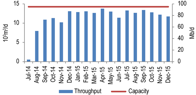 Figure 8.5.1: Cochin Throughput vs. Capacity