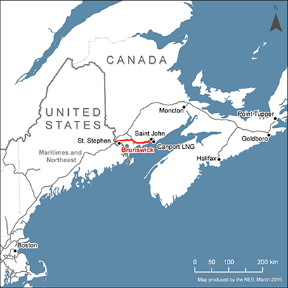 Map – Emera Brunswick Pipeline
